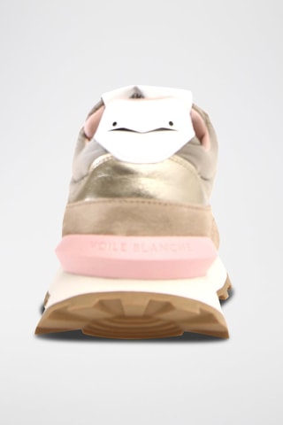 Leren Sneakers Qwark - Beige en Donkergrijs