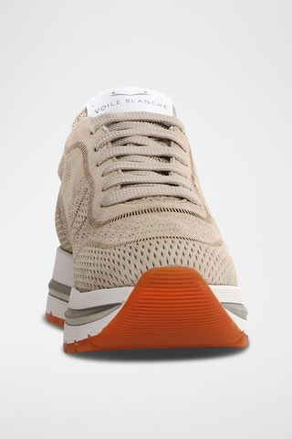 Zapatillas de piel con plataforma - Beige