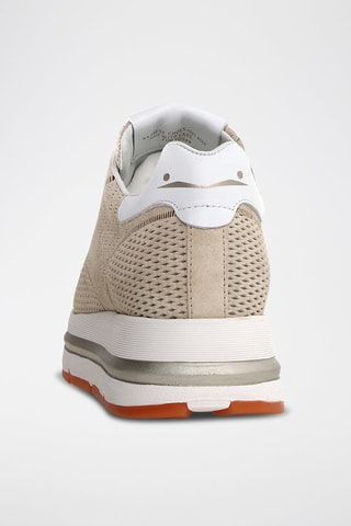 Zapatillas de piel con plataforma - Beige