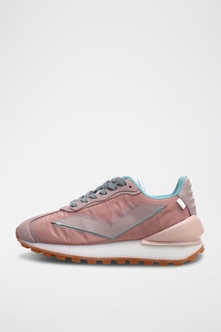 Kalfsleren Sneakers Qwark Spur Voile Blanche - Roze