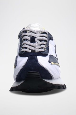 Zapatillas de piel Qwark - Azul marino y blanco