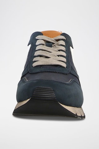 Zapatillas de piel Liam - Azul marino y blanco