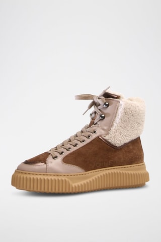 Hoge Leren Sneakers - Bruin