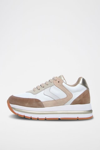 Zapatillas de piel Maran - Topo y blanco