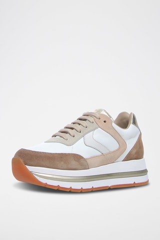 Zapatillas de piel Maran - Topo y blanco