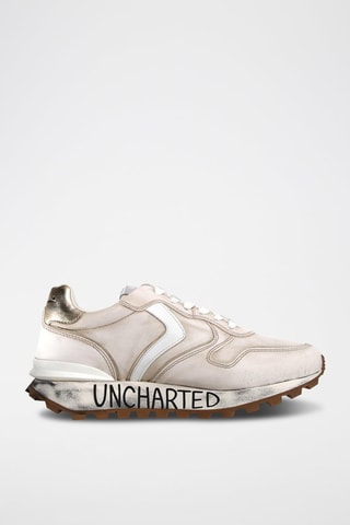 Zapatillas de piel con plataforma Paris - Beige