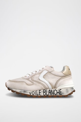 Zapatillas de piel con plataforma Paris - Beige