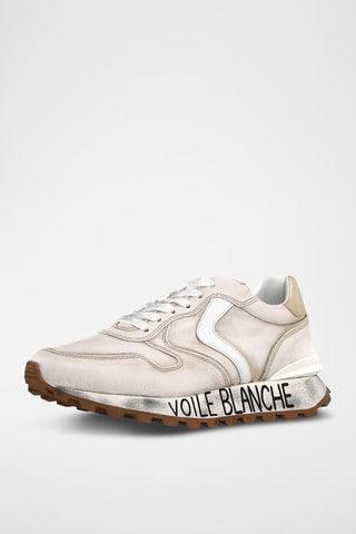 Zapatillas de piel con plataforma Paris - Beige