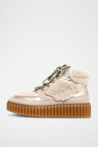 Hoge Leren Sneakers Eva - Beige
