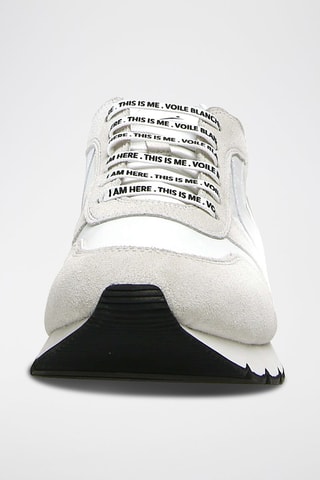 Zapatillas de terciopelo y piel napa Liam - Blanco