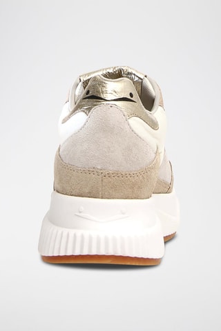 Zapatillas de piel con plataforma - Beige