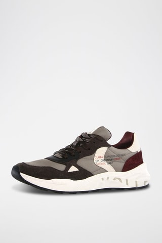 Zapatillas de piel Club 21 - Antracita y gris claro