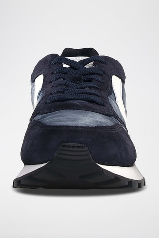 Zapatillas de nobuk Paris Race - Azul marino y blanco