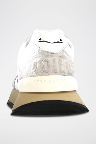 Leren Sneakers Qwark - Wit en Taupe