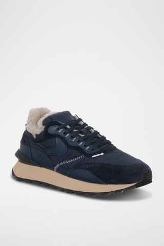 Zapatillas de piel forradas - Azul marino