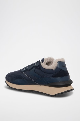 Zapatillas de piel forradas - Azul marino