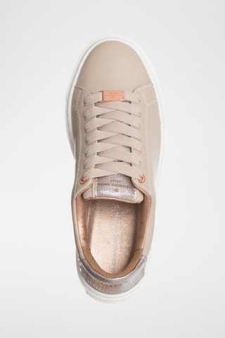 Zapatillas de piel con plataforma - Marfil