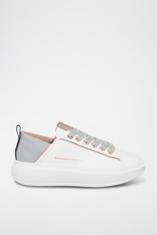 Zapatillas de piel con plataforma - Blanco