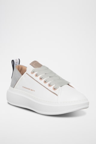 Zapatillas de piel con plataforma - Blanco