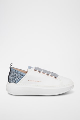 Zapatillas de piel con plataforma - Blanco