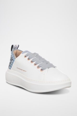 Zapatillas de piel con plataforma - Blanco