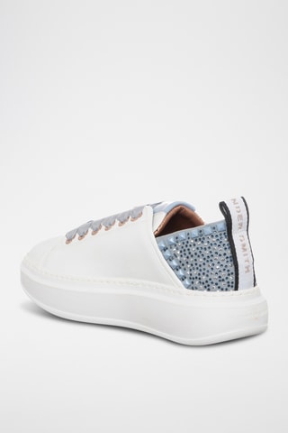 Zapatillas de piel con plataforma - Blanco