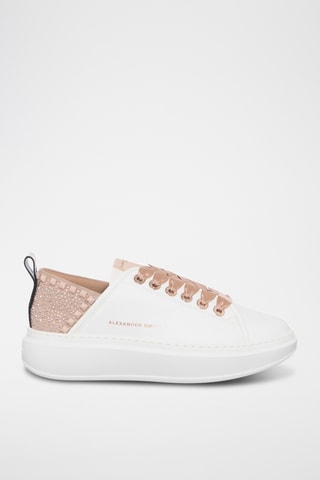 Zapatillas de piel con plataforma - Blanco