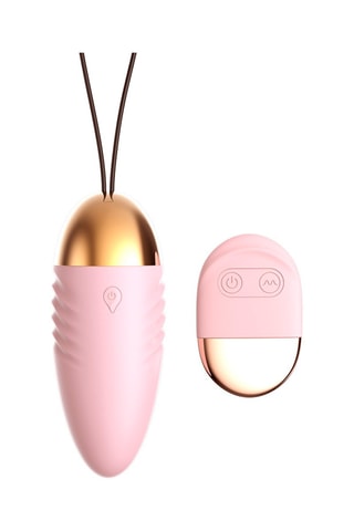 Ovo vibratório telecomandado waterproof - Dourado e rosa - 9,2 cm