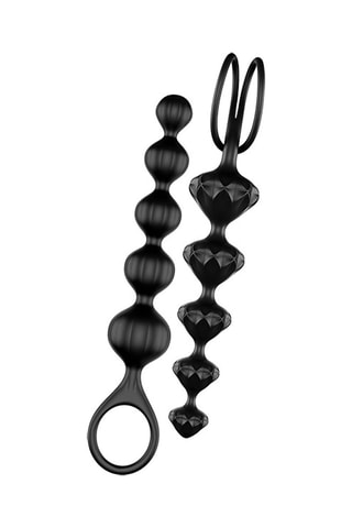 2 tiras de pérolas anal Satisfyer Love Beads - Preto - 20,5 cm
