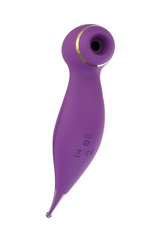 Estimulador clitoridiano waterproof 2 em 1 - Violeta - 18,3 cm