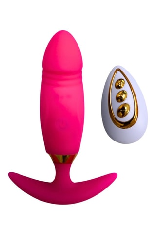Plug anal vibratório waterproof telecomandado - Rosa - 7 cm