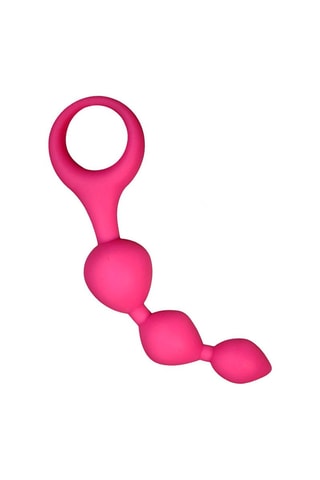 Plug anal pérolas Rosa - 14 cm