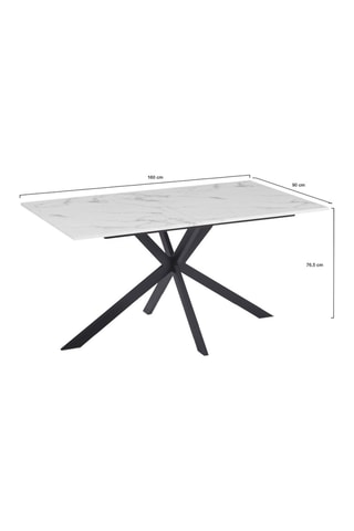 Mesa de comedor Glam - Imitación mármol y negro