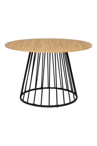 Mesa de comedor redonda Adelle madera y negro Ø 120 cm