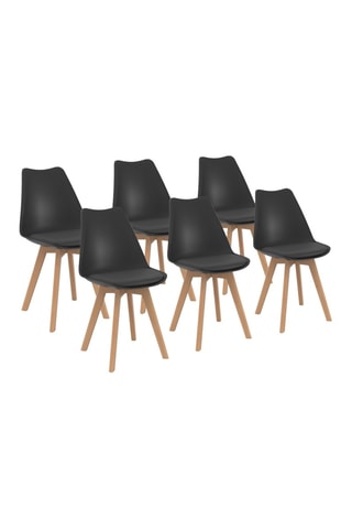 6 sillas Nordia  - Natural y negro