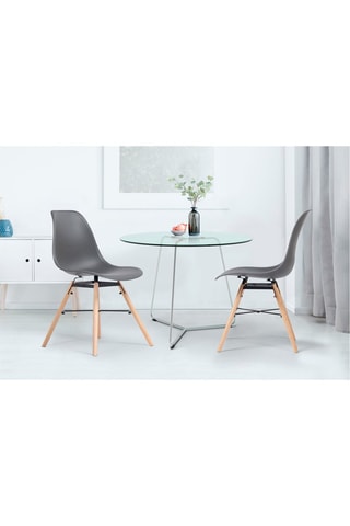 Sillas Arkken con asiento gris y patas de madera - Pack de 2