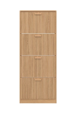 Zapatero de 4 puertas abatibles Faustine - 60 x 150 x 24 cm