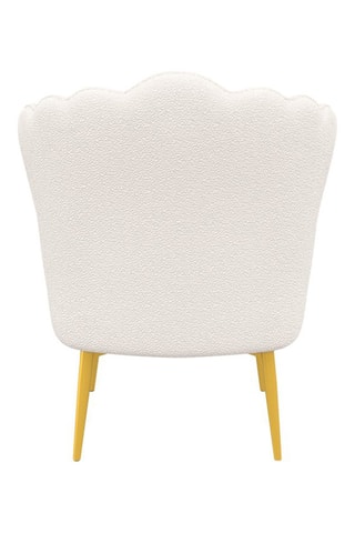 Sillón Arielle - Blanco y dorado - Terciopelo