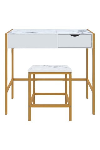 Tocador y taburete Glam - 83 x 113 x 39,5 cm/35 x 40,5 x 35 cm