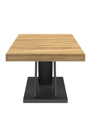 Mesa de centro Alexia - Imitación madera y negro