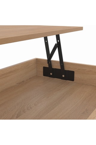 Mesa de centro elevable Spider - Imitación madera y negro