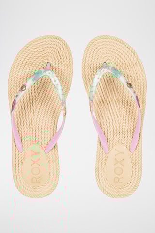 Tongs - Vert d'eau et rose - Roxy