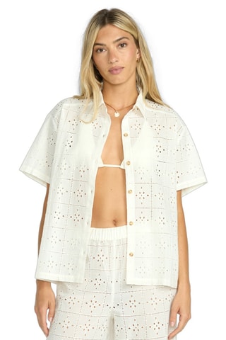Chemisier oversize de plage en broderie anglaise - Blanc - Billabong