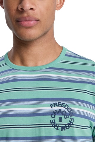 T-shirt en coton biologique - Vert clair et bleu cobalt - Quiksilver