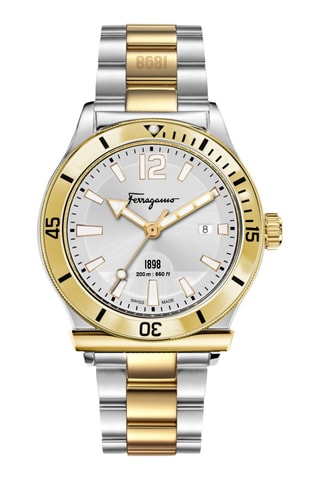 Relógio de quartzo em aço - Prateado e dourado