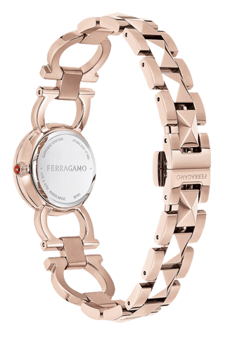 Relógio de quartzo banhado a ouro rosa