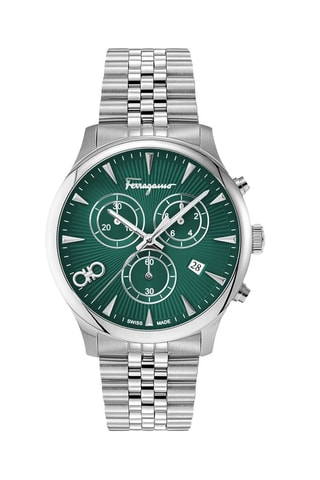 Relógio de quartzo em aço - Cronógrafo - Prateado