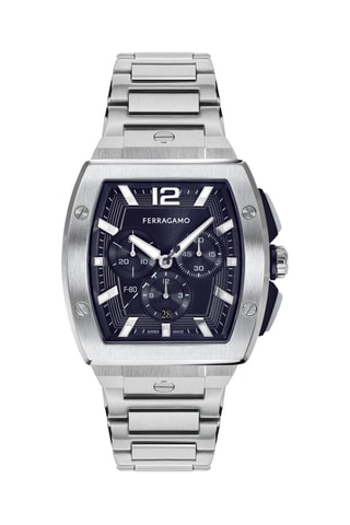 Relógio de quartzo em aço - Cronógrafo - Prateado