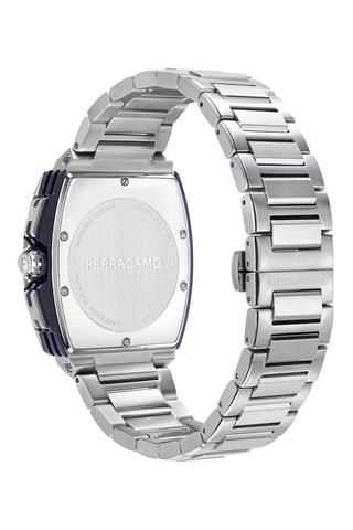 Relógio de quartzo em aço - Cronógrafo - Prateado