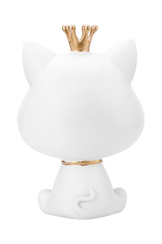 Statuetta in ceramica - King Cat - Bianco